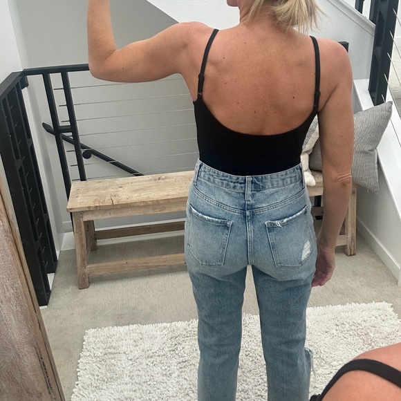 LNA black bodysuit adjustable straps scoop neck form fitting versatile fall XS - Picture 6 of 13